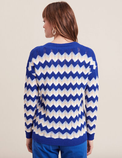 Pull confectionné en France bleu femme