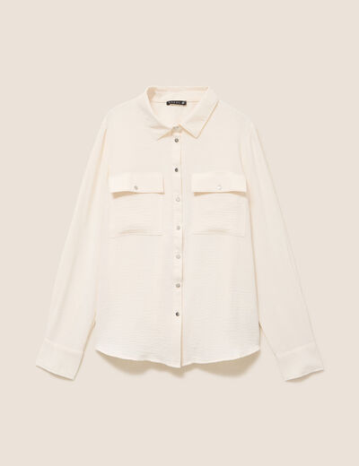 Chemise manches longues ecru femme
