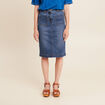 Jupe en jean longueur genou denim stone femme