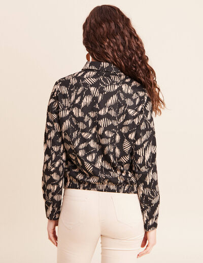 Veste droite doubl&eacute;e noir femme