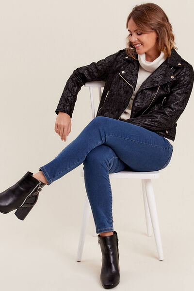 Veste perfecto suédine noir femme