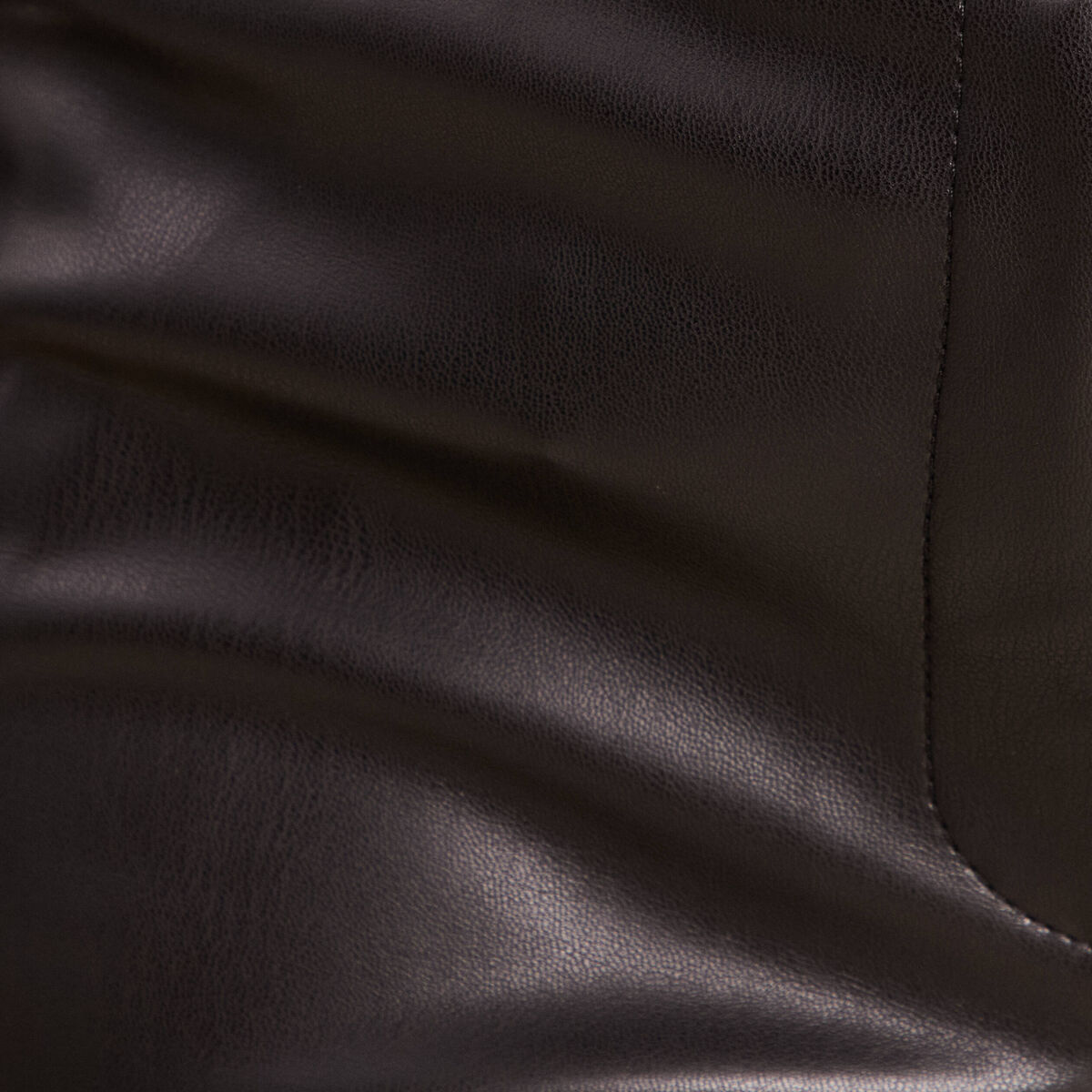 Pantalon bootcut taille haute similicuir noir femme
