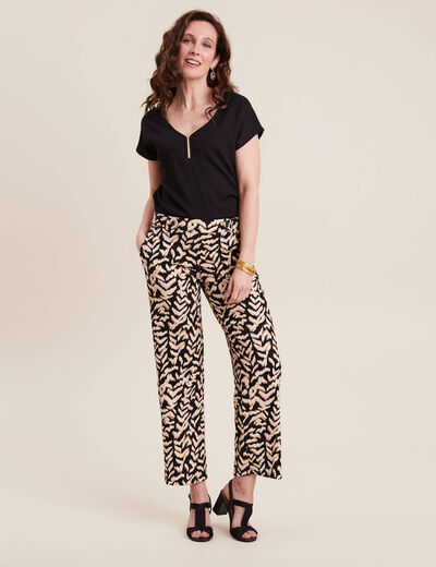 T-shirt manches courtes noir femme