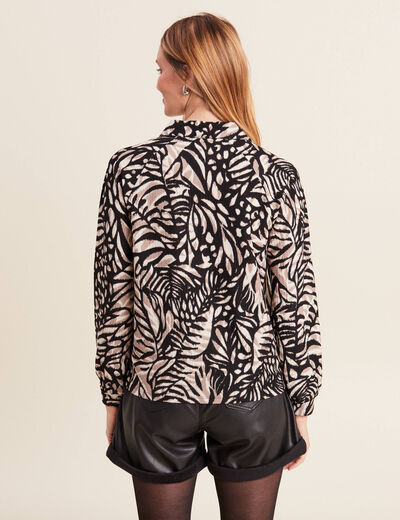 Blouse manches longues marron clair femme
