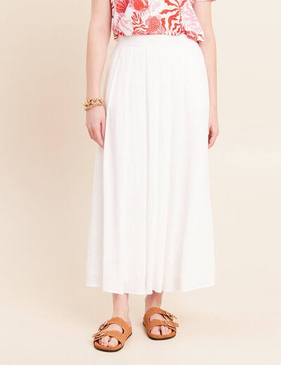 Jupe doubl&eacute;e ecru femme
