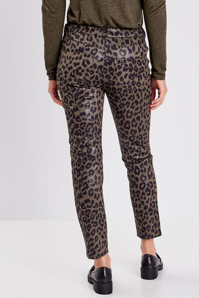 Pantalon ajusté vert kaki femme