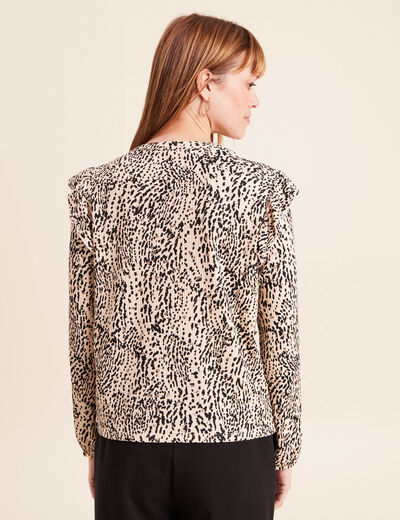 T-shirt manches longues beige femme