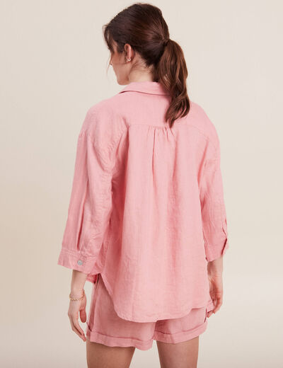 Chemise manches 3/4 vieux rose femme