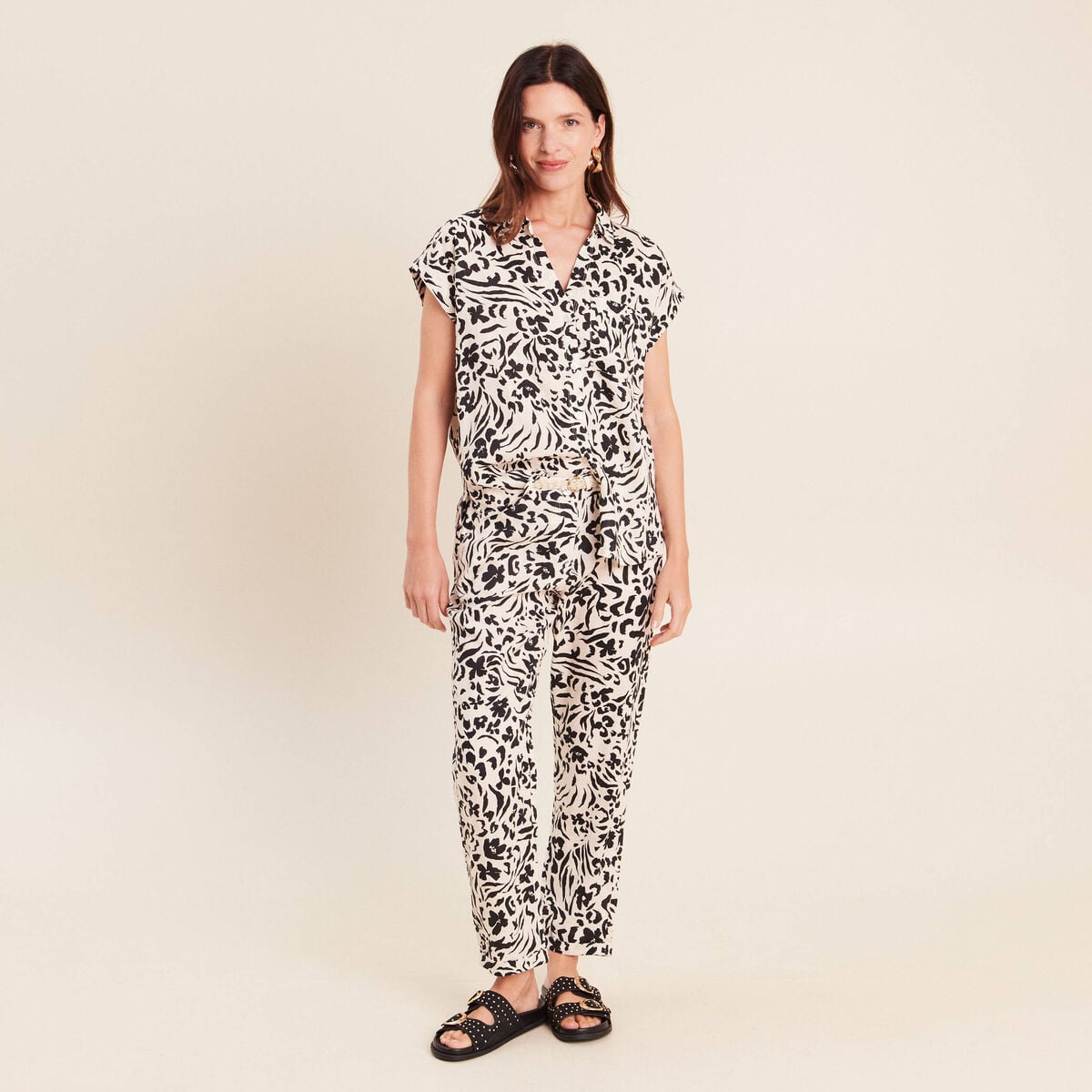 Chemise sans manches blanc femme