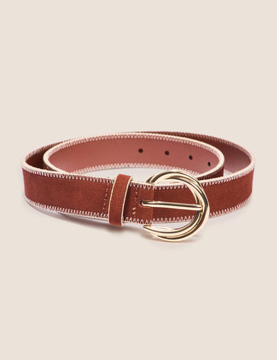 Ceinture suédine vieux rose femme