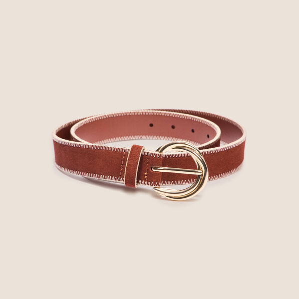 Ceinture suédine vieux rose femme