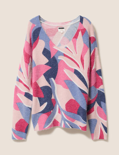 Pull manches longues rose femme
