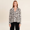 Chemise droite fluide manches longues blanc femme