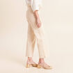 Pantalon 7/8&egrave;me coupe large ivoire femme