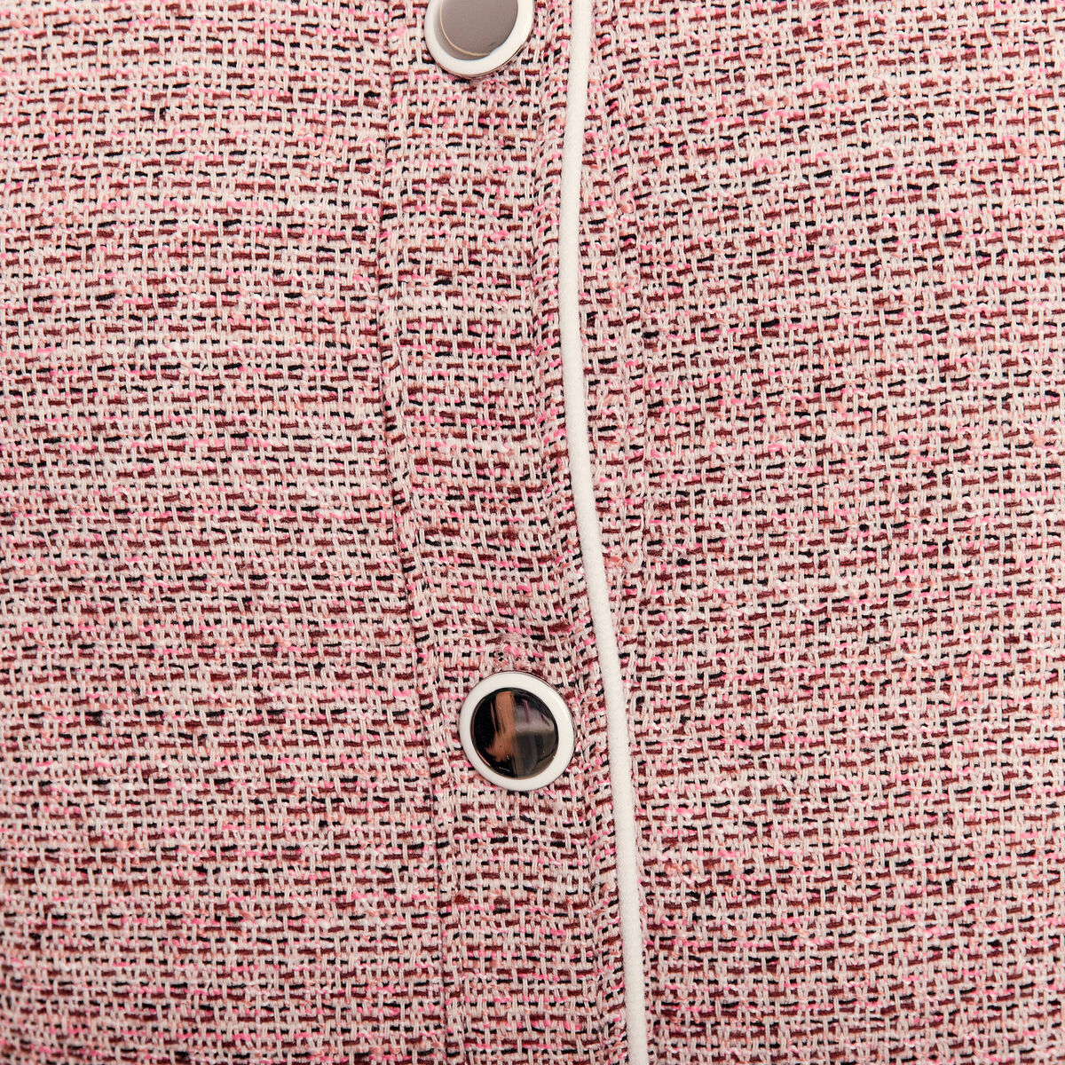 Veste droite boutonnée rose clair femme