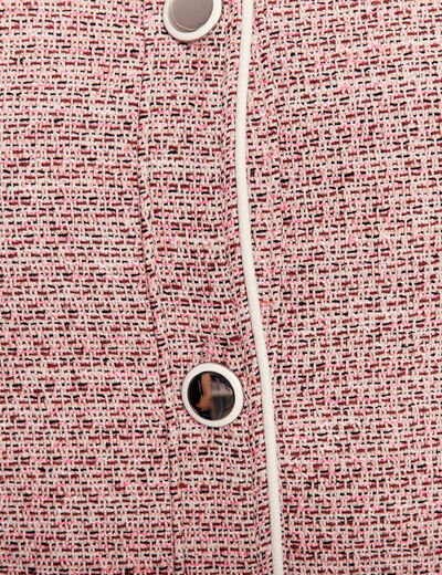 Veste droite boutonnée rose clair femme