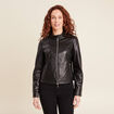 Blouson simili cuir noir femme