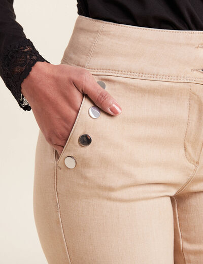 Jean bootcut taille haute sable femme