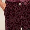 Pantalon large velours marron foncé femme