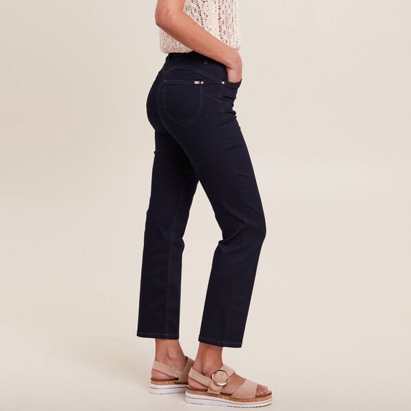 jean droit taille haute 78eme denim brut femme Jean droit taille haute 7/8ème denim brut femme