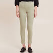 Pantalon léger taille haute 7/8ème vert clair femme