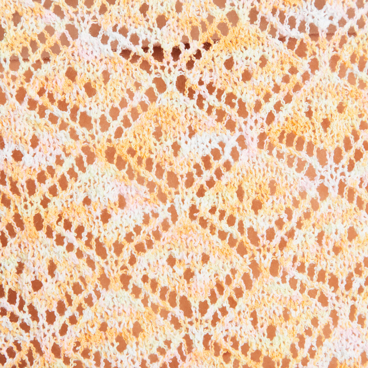 Pull manches courtes ajouré multicolore femme