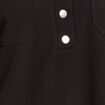 Robe droite courte en maille col chemise noir femme