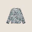 Blouse col tunisien manches longues blanc femme