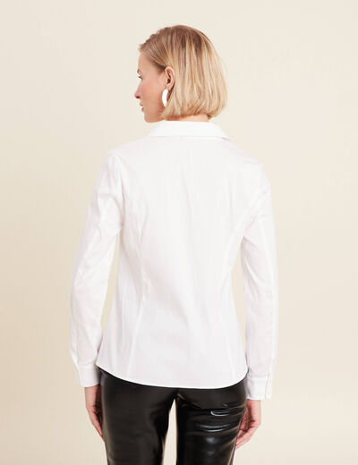 Chemise manches longues zippée blanc femme