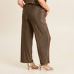 Pantalon large taille haute vert kaki femme