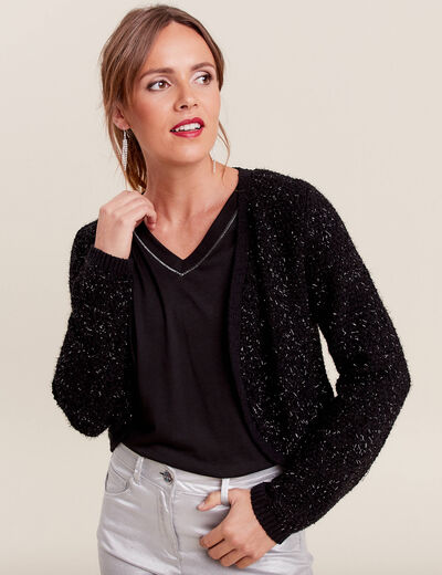 Gilet manches longues noir femme