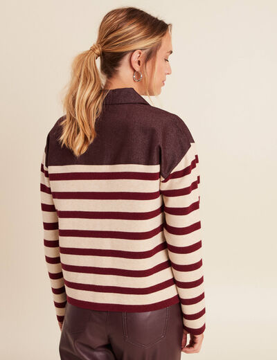 Gilet manches longues bordeaux femme