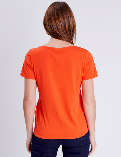 T-shirt manches courtes orange femme