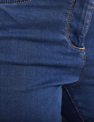 Jean droit taille haute 7/8ème denim double stone femme