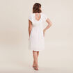 Robe droite fluide smock&eacute;e ecru femme