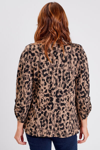 Veste droite avec col cascade noir femme