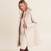 Manteau droit à capuche creme femme