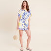 Chemise fluide manches courtes bleu femme