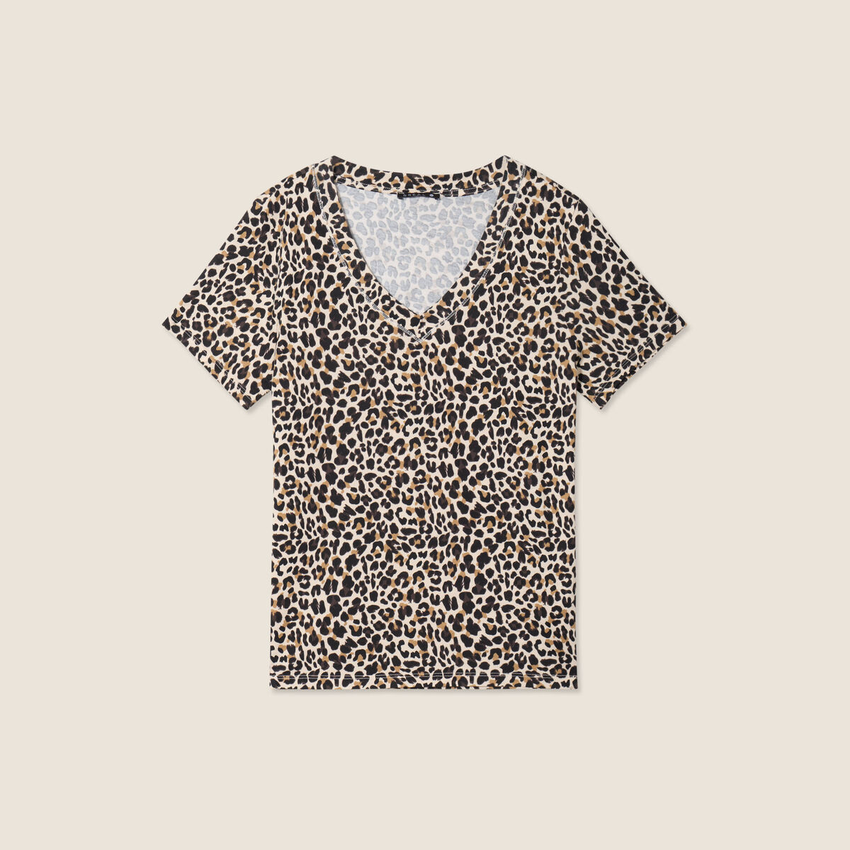 T-shirt manches courtes beige femme