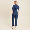 Combinaison pantalon en jean denim stone femme