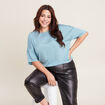 T-shirt manches courtes bleu gris femme