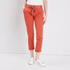 Pantalon chino ajuste ceinture orange fonce femme