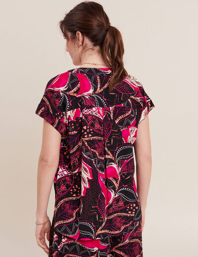 Blouse manches courtes noir femme