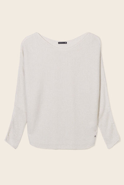 Pull manches longues couleur or femme