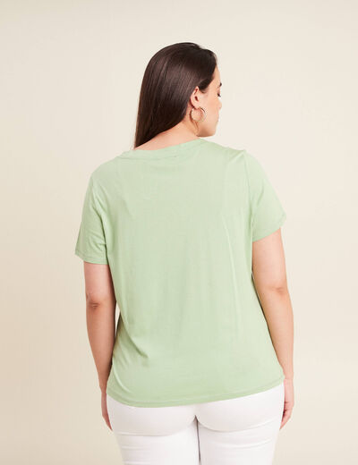 T-shirt manches courtes vert clair femme