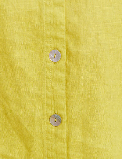 Chemise manches 3/4 vert anis femme