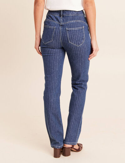 Jean coupe droite taille haute denim stone femme
