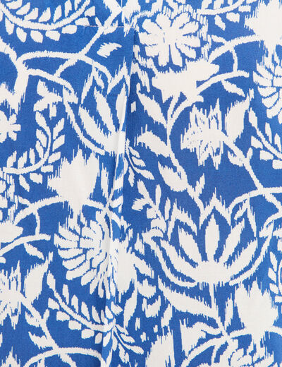 Blouse manches 3/4 bleu femme