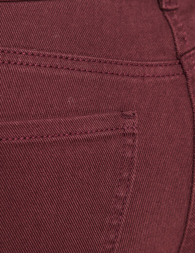 pantalon bootcut en jean bordeaux femme
