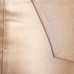 Pantalon ajust&eacute; enduit &agrave; pont taupe femme